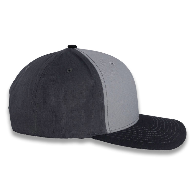 Richardson Tri-Color Twill Trucker - Gray/Charcoal/Black