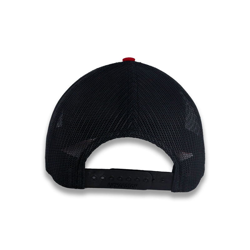 Richardson 112 Split Trucker - Red/Black