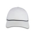 Richardson Five Panel Trucker with Rope Cap  - White With Black Rope