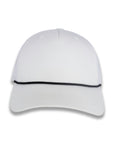 Richardson Five Panel Trucker with Rope Cap  - White With Black Rope