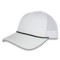 Richardson Five Panel Trucker with Rope Cap  - White With Black Rope