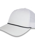 Richardson Five Panel Trucker with Rope Cap  - White With Black Rope