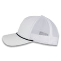 Richardson Five Panel Trucker with Rope Cap  - White With Black Rope