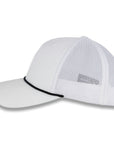 Richardson Five Panel Trucker with Rope Cap  - White With Black Rope