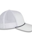 Richardson Five Panel Trucker with Rope Cap  - White With Black Rope