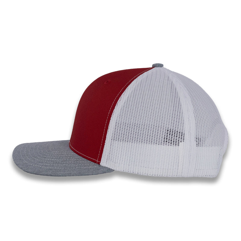 Richardson 112 Tri-Color Trucker - Red/White/Heather Gray