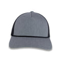 Richardson Five Panel Trucker with Rope Cap - Heather Gray with Black Mesh and Black Rope