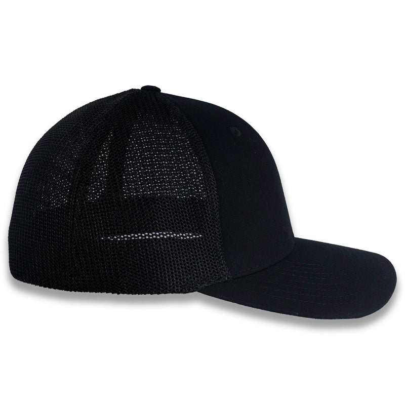 Richardson R-Flex Trucker Cap - Black/Black