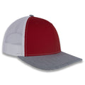 Richardson 112 Tri-Color Trucker - Red/White/Heather Gray