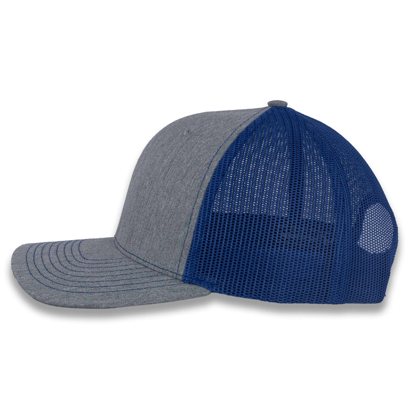 Richardson 112 Split Trucker - Heather Gray/Royal