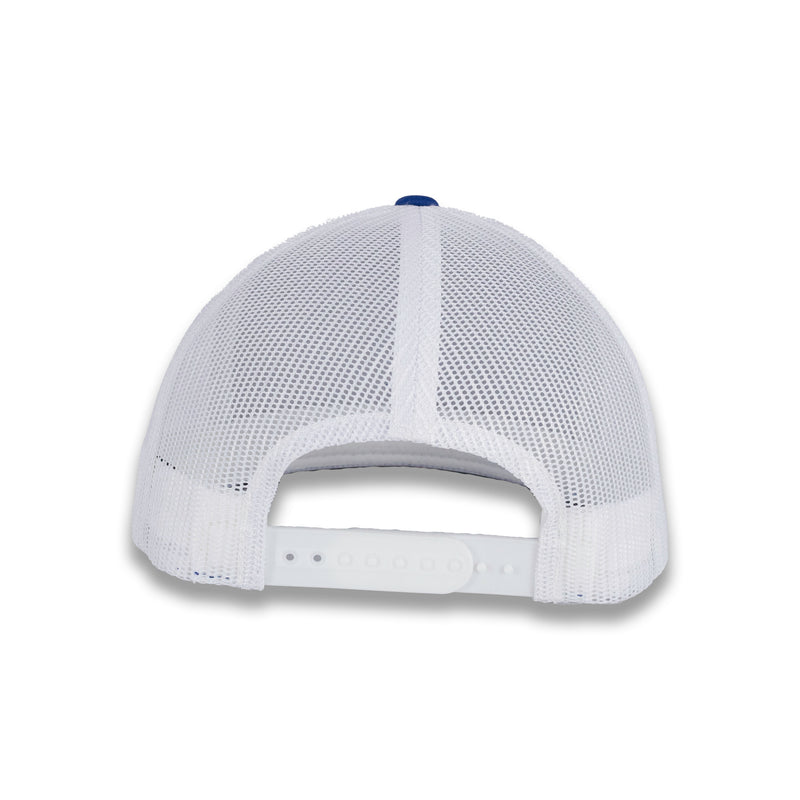 Yupoong Five-Panel Classic Mesh Trucker's Cap - Royal/White