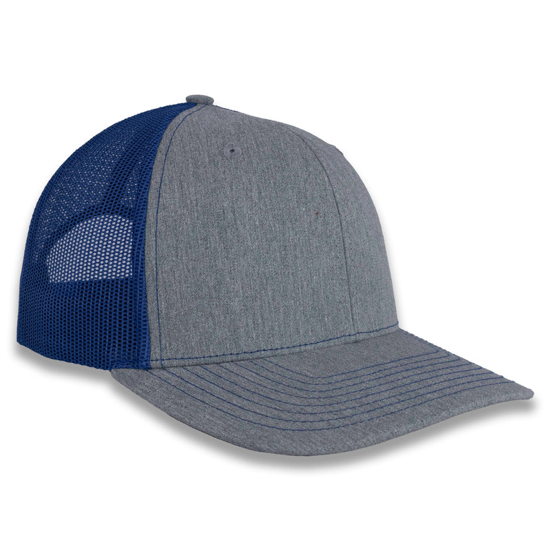 Richardson 112 Split Trucker - Heather Gray/Royal