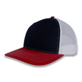 Richardson 112 Tri-Color Trucker - Navy/White/Red