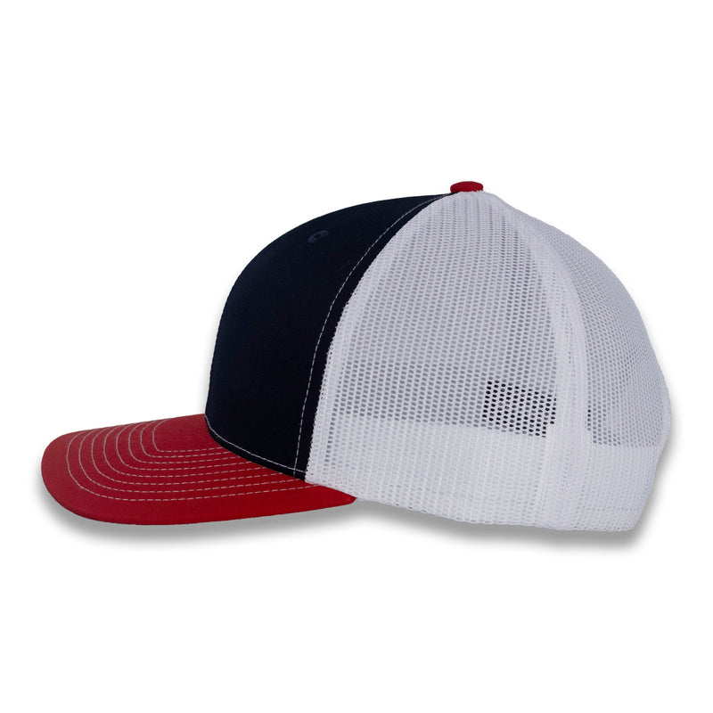 Richardson 112 Tri-Color Trucker - Navy/White/Red