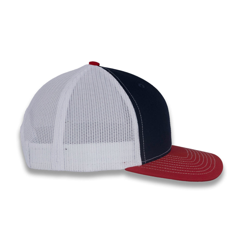 Richardson 112 Tri-Color Trucker - Navy/White/Red