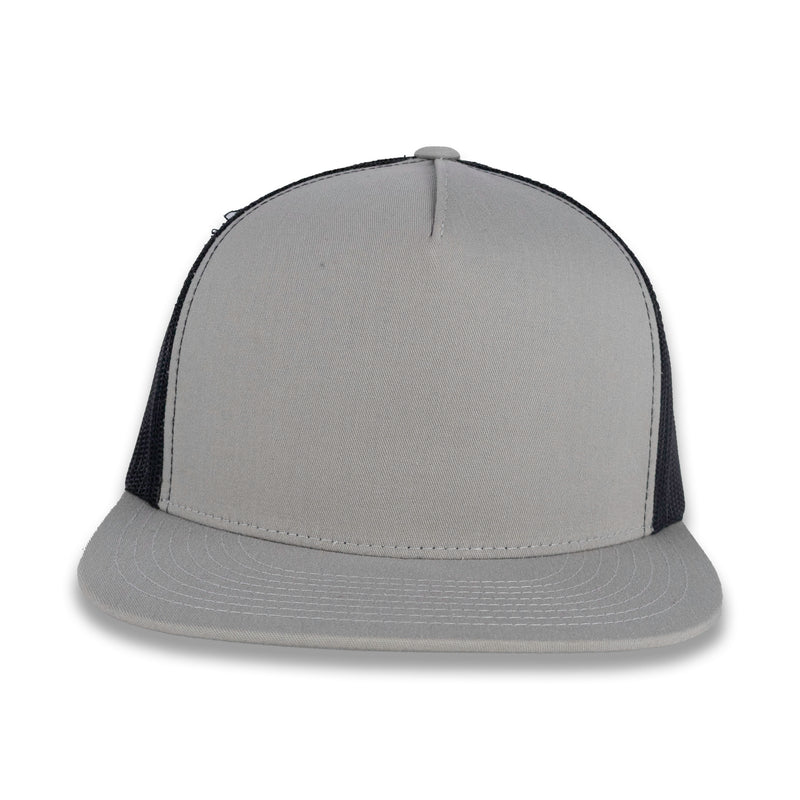 Yupoong Five-Panel Classic Mesh Trucker's Cap - Silver/Black