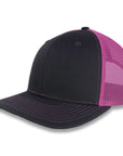 Richardson 112 Split Trucker - Charcoal/Pink