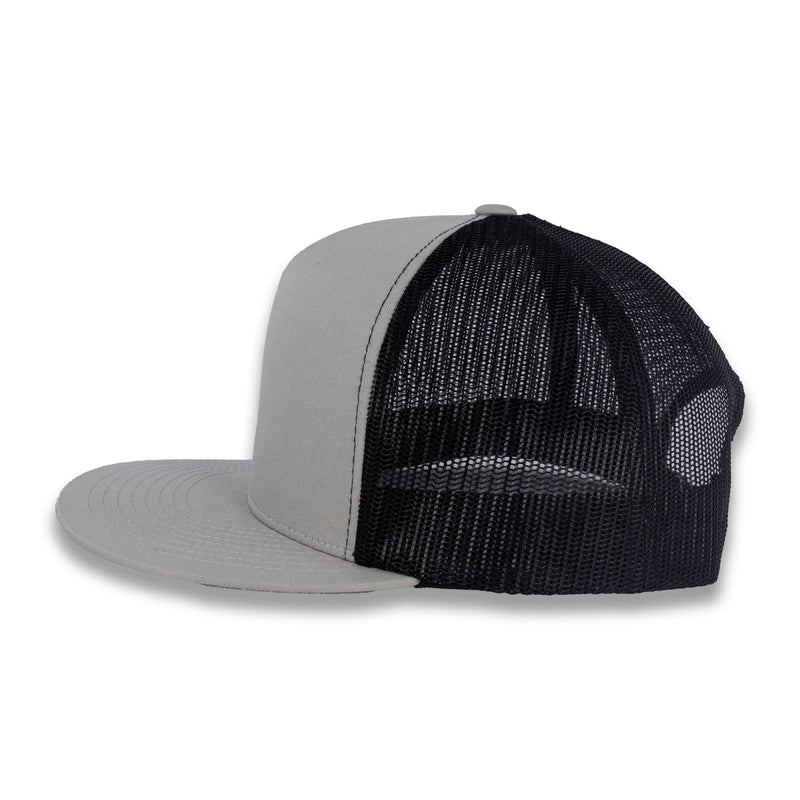 Yupoong Five-Panel Classic Mesh Trucker's Cap - Silver/Black