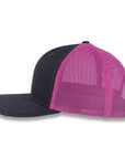 Richardson 112 Split Trucker - Charcoal/Pink