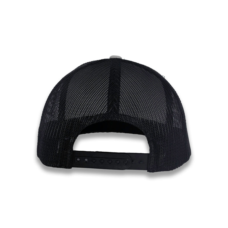 Yupoong Five-Panel Classic Mesh Trucker's Cap - Silver/Black
