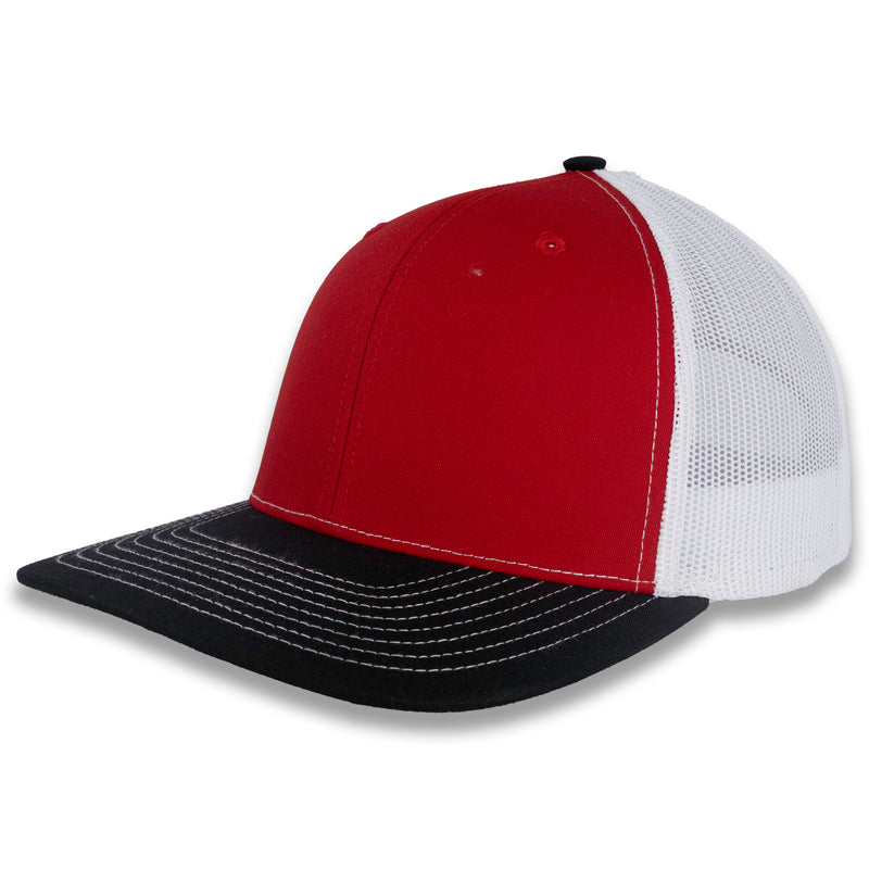 Richardson 112 Tri-Color Trucker - Red/White/Black