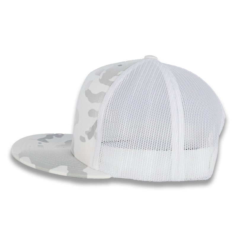 Yupoong Five-Panel Classic Mesh Trucker's Cap - Multicam Alpine/White