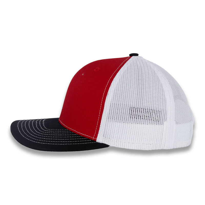 Richardson 112 Tri-Color Trucker - Red/White/Black
