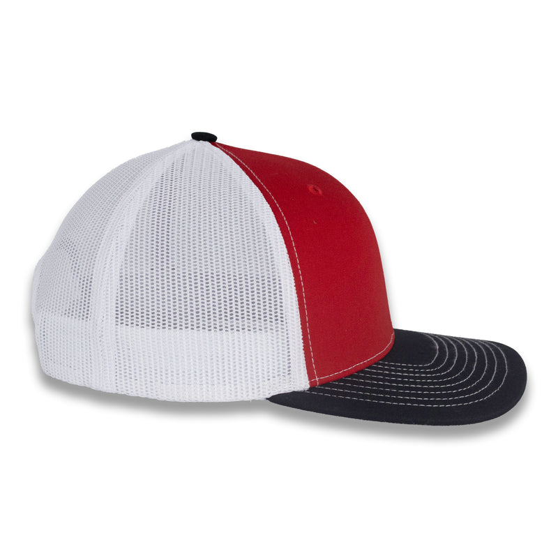 Richardson 112 Tri-Color Trucker - Red/White/Black