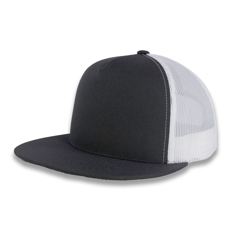 Yupoong Five-Panel Classic Mesh Trucker's Cap - Charcoal/White