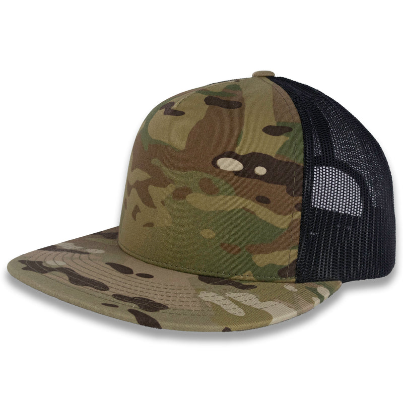 Yupoong Five-Panel Classic Mesh Trucker's Cap - Multicam Green/Black