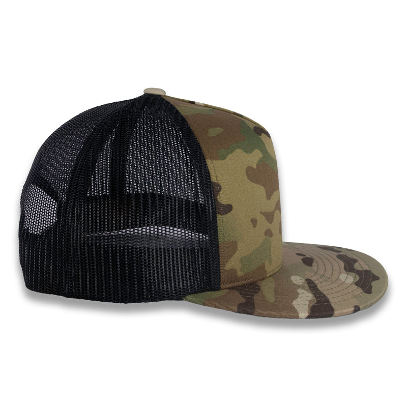 Yupoong Five-Panel Classic Mesh Trucker's Cap - Multicam Green/Black