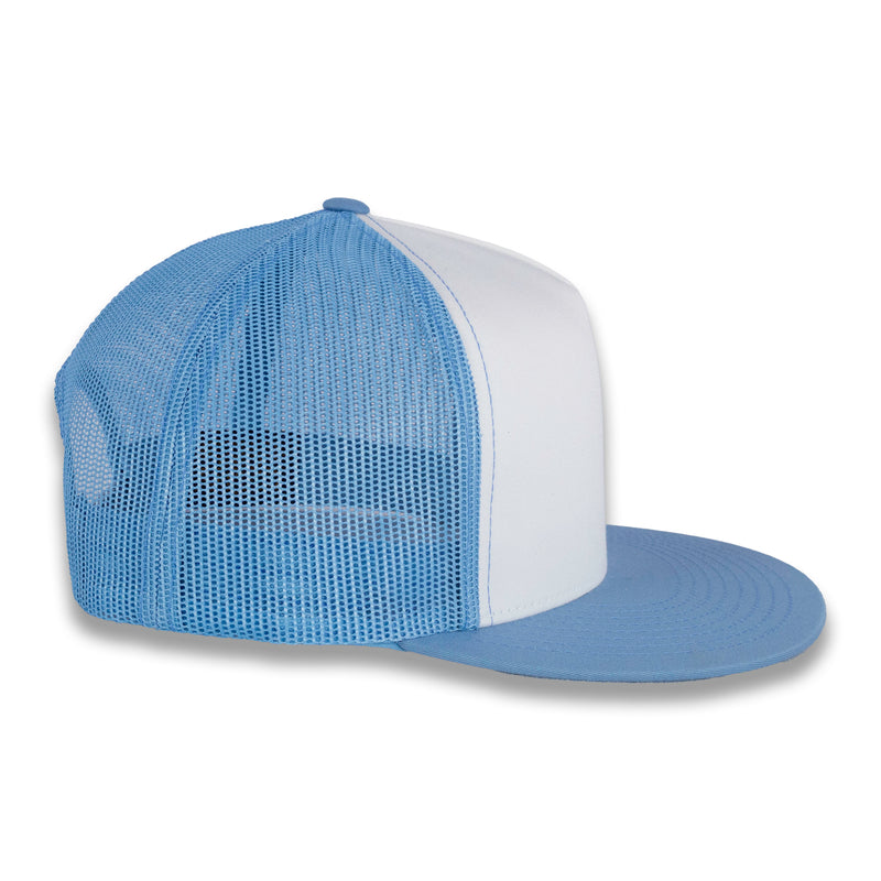Yupoong Five-Panel Classic Mesh Trucker's Cap - Carolina Blue/White/Carolina Blue