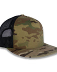 Yupoong Five-Panel Classic Mesh Trucker's Cap - Multicam Green/Black