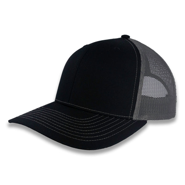 Richardson 112 Split Trucker - Black/Charcoal