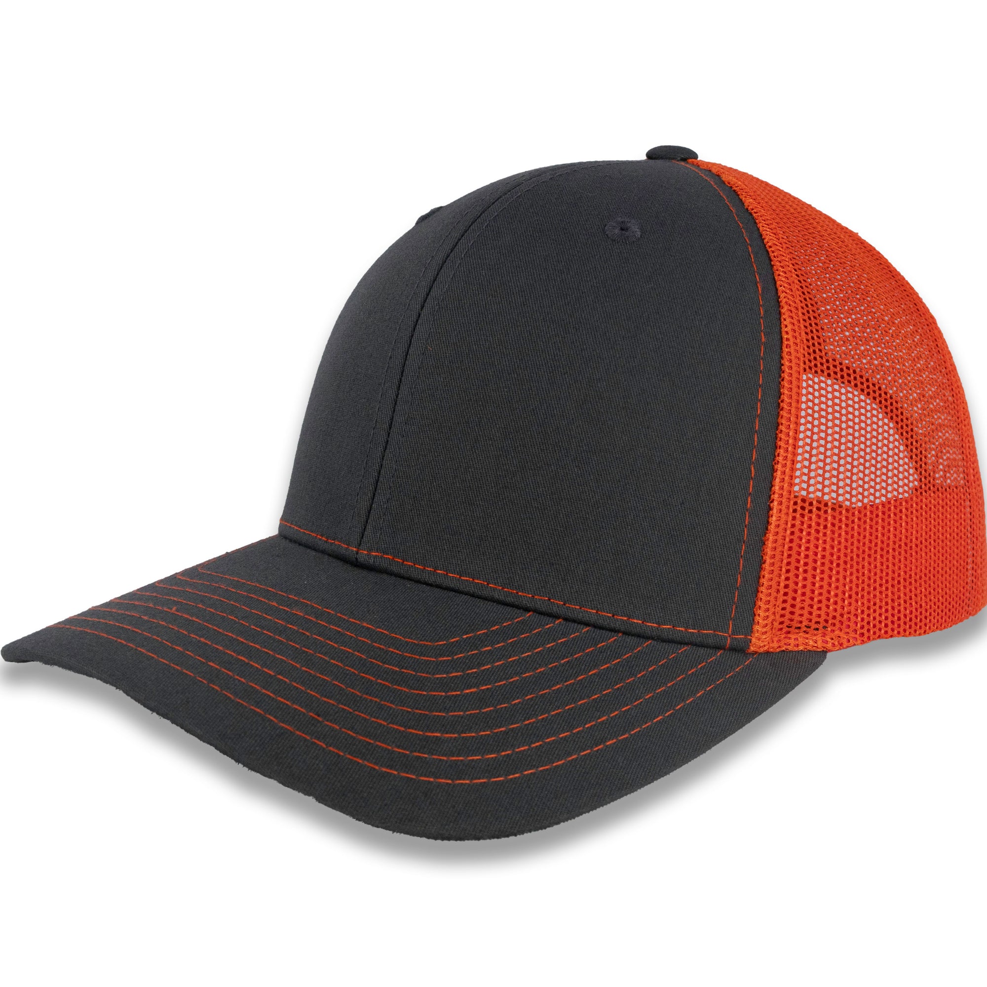 Richardson 112 Split Trucker - Charcoal/Orange