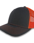 Richardson 112 Split Trucker - Charcoal/Orange