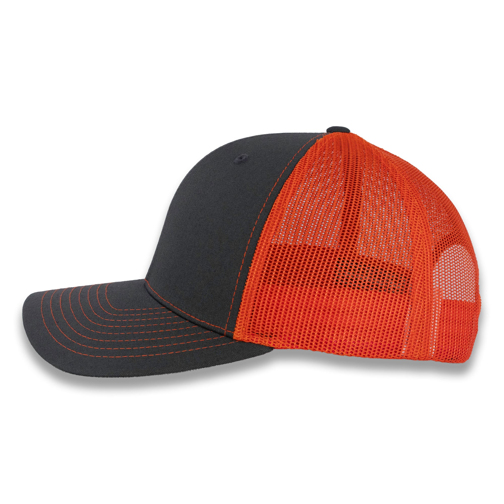 Richardson 112 Split Trucker - Charcoal/Orange