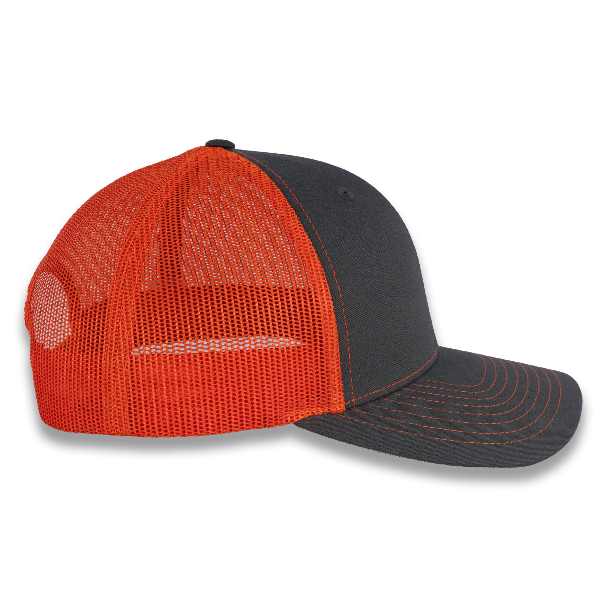 Richardson 112 Split Trucker - Charcoal/Orange
