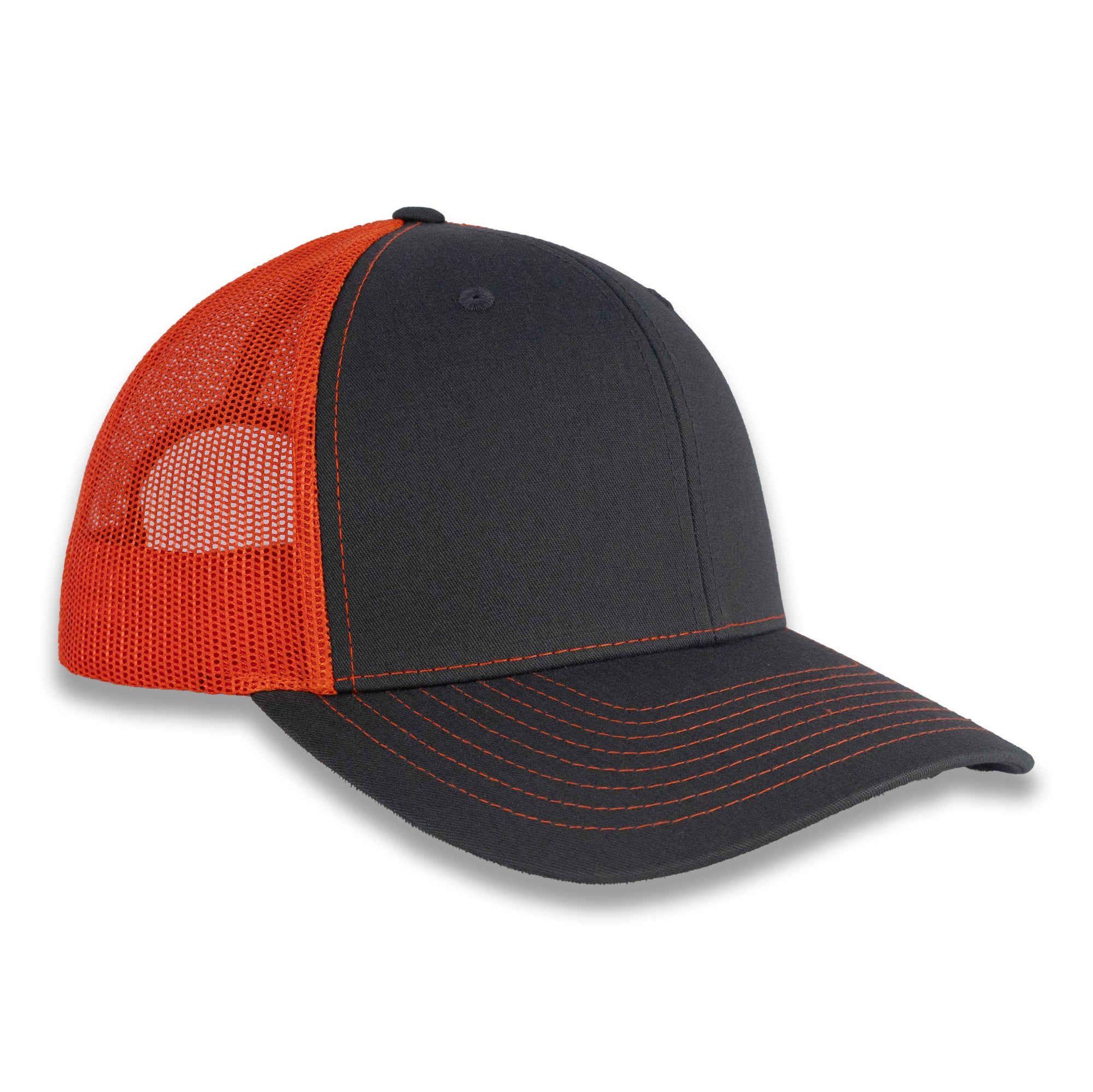 Richardson 112 Split Trucker - Charcoal/Orange