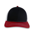 Richardson 112 Tri-Color Trucker - Black/White/Red