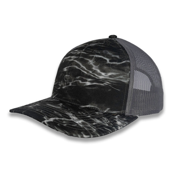 Richardson Five Panel Trucker - Mossy Oak - Elements Blacktip/Charcoal