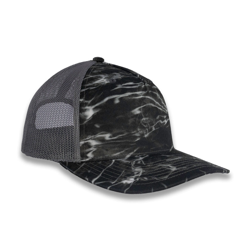 Richardson Five Panel Trucker - Mossy Oak - Elements Blacktip/Charcoal