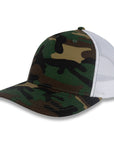 Richardson Five Panel Trucker - Military - Green Camo/White