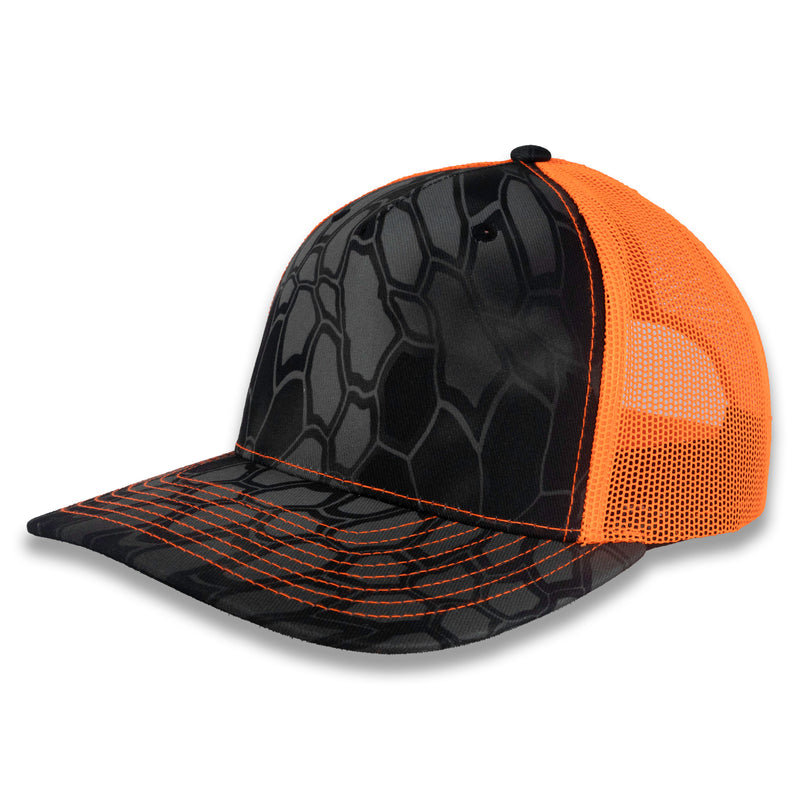 Richardson Five Panel Trucker - Kryptek - Typhon Neon Orange