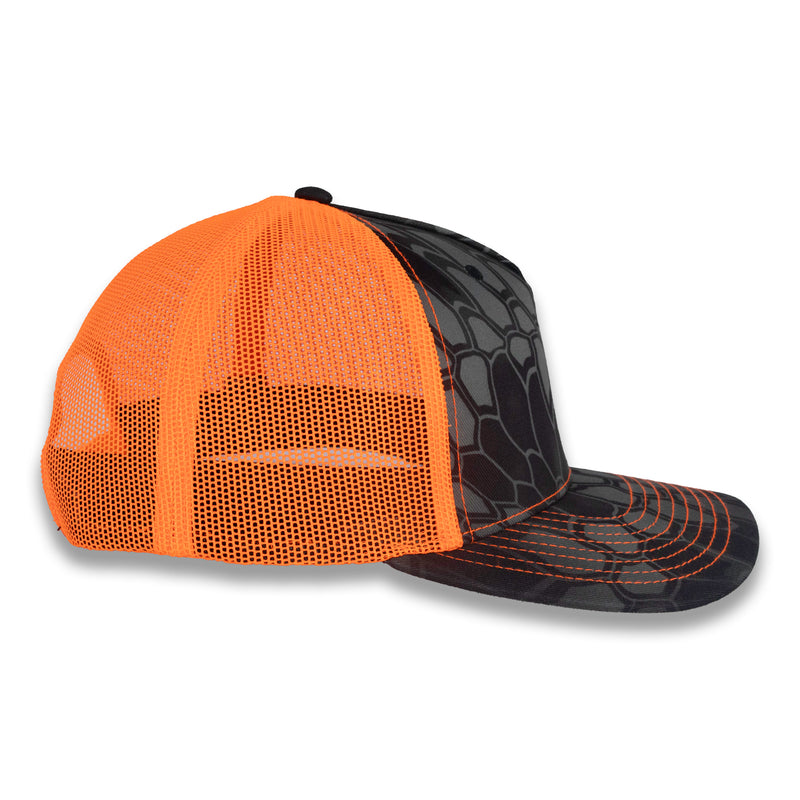 Richardson Five Panel Trucker - Kryptek - Typhon Neon Orange
