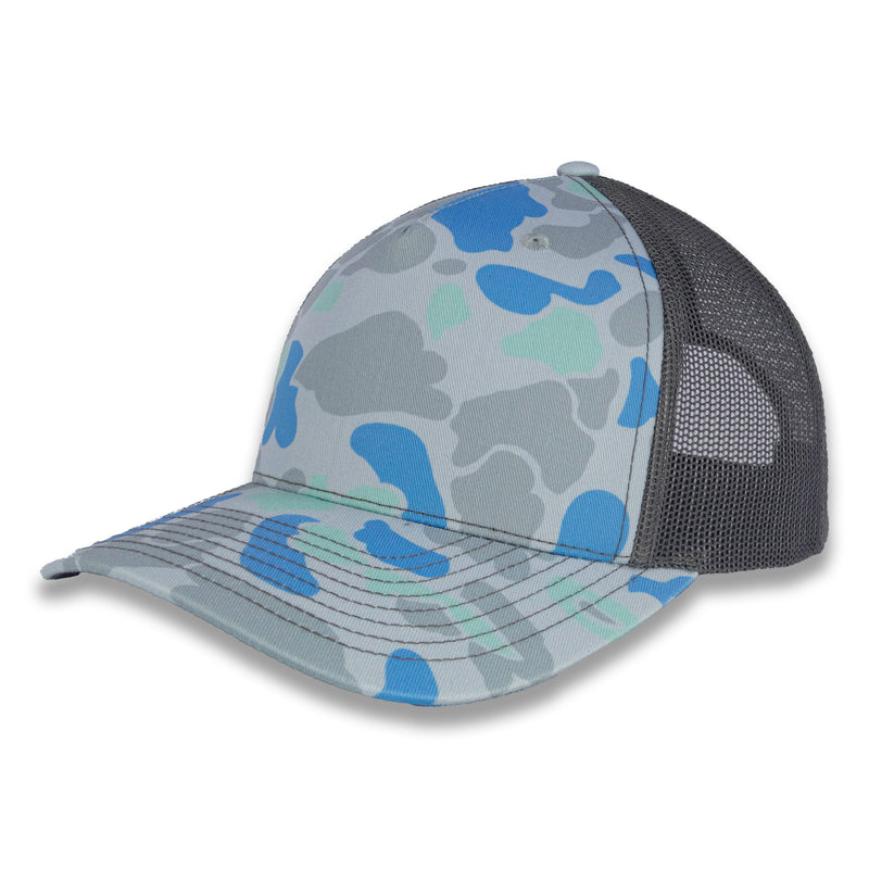 Richardson Five Panel Trucker - Duck - Saltwater Duck Camo Charcoal