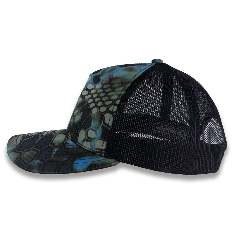 Richardson Five Panel Trucker - Kryptek - Neptune Black