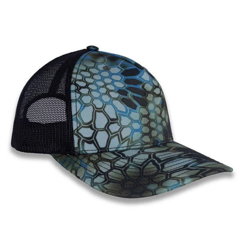 Richardson Five Panel Trucker - Kryptek - Neptune Black