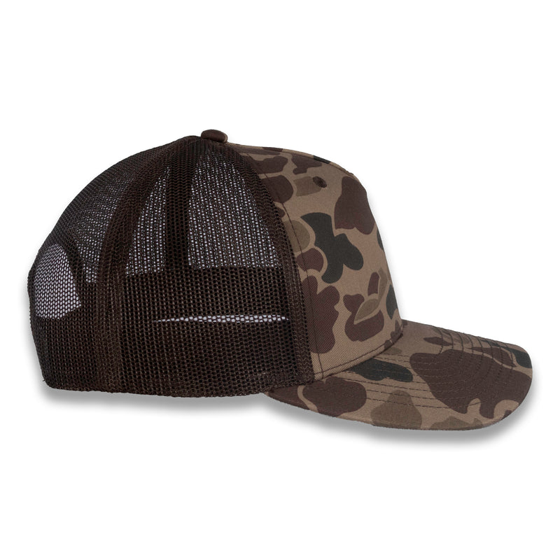 Richardson Five Panel Trucker - Duck - Bark Duck Camo Brown