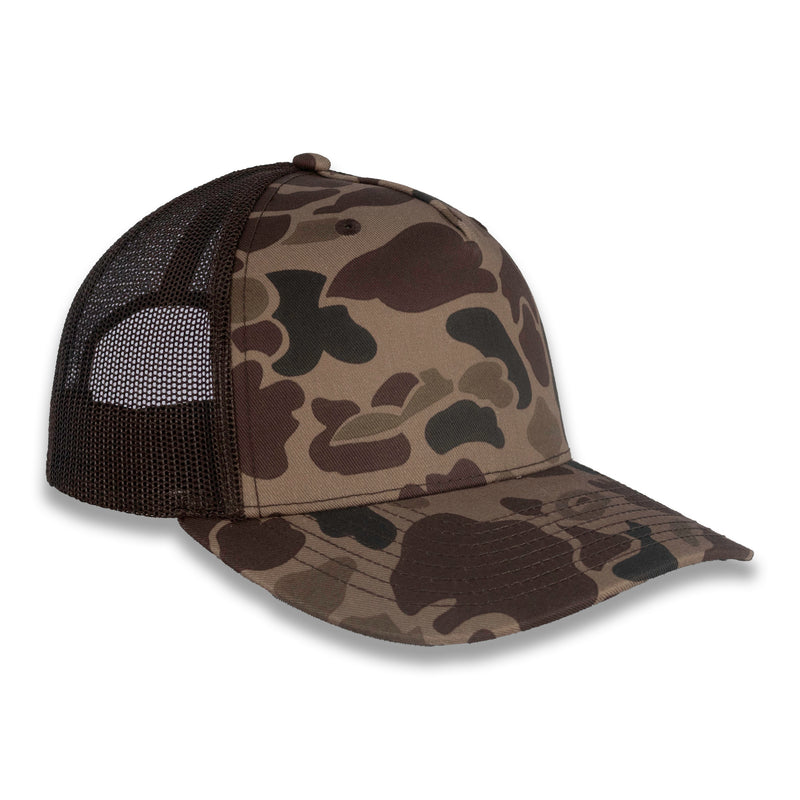 Richardson Five Panel Trucker - Duck - Bark Duck Camo Brown